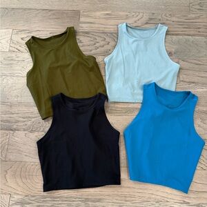 Lululemon Fitted Crop Tops Size 4 - Set of 4